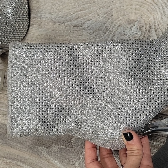 Steve Madden Size 7 Silver Embellished Vivy Heeled Bootie - Picture 7 of 9